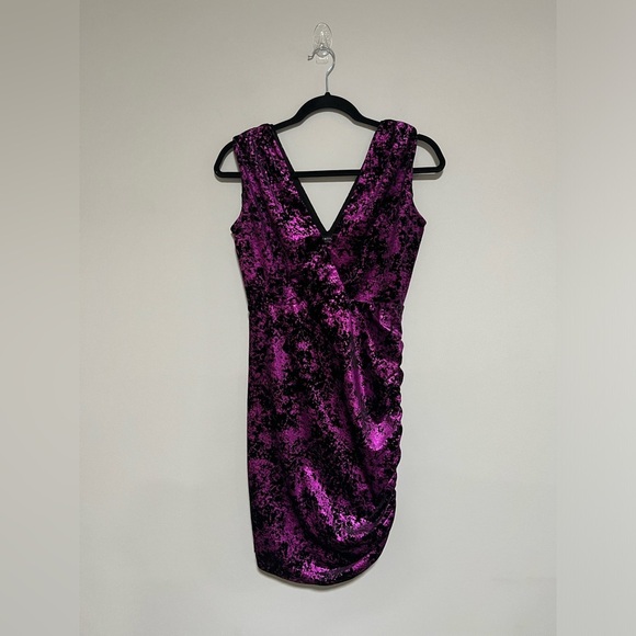 Marciano Metallic Velvet Burnout Ruched Mini Dress Size Small Grunge Fairy - Picture 1 of 9